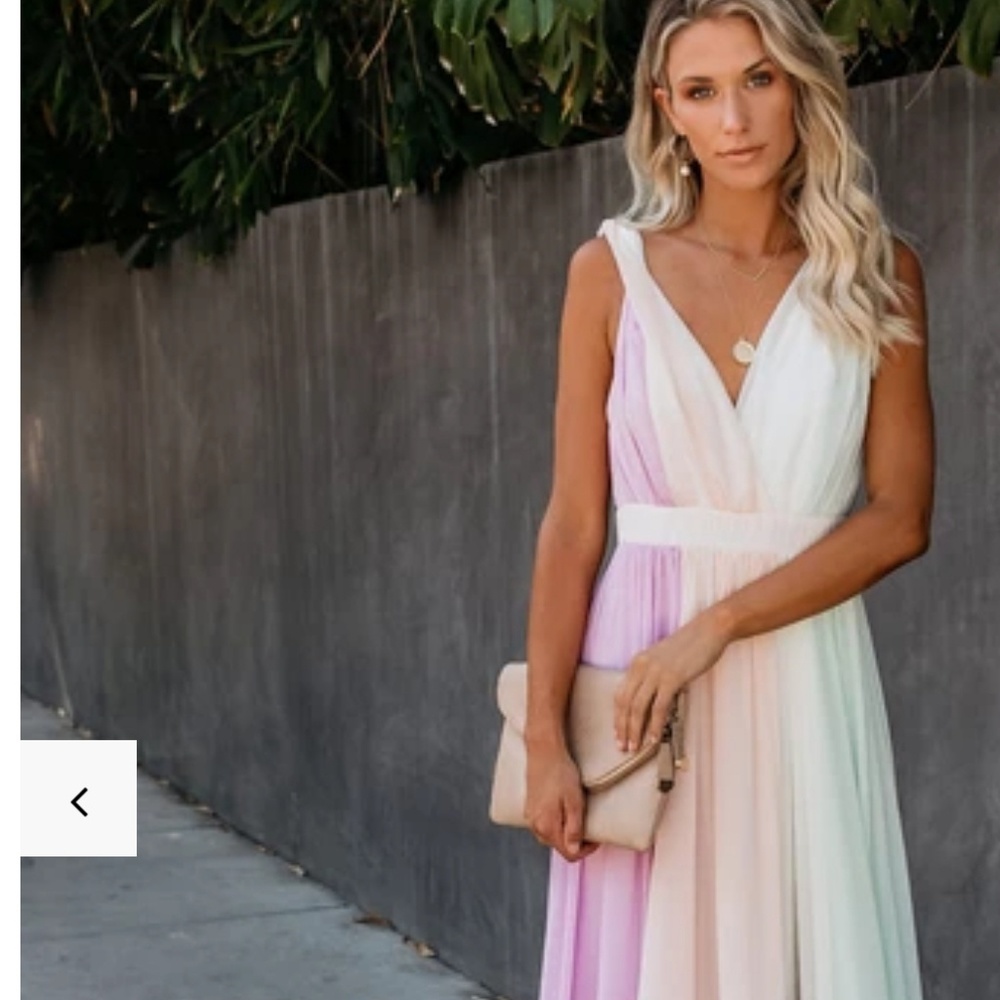 Vici Storybook rainbow colored Maxi dress